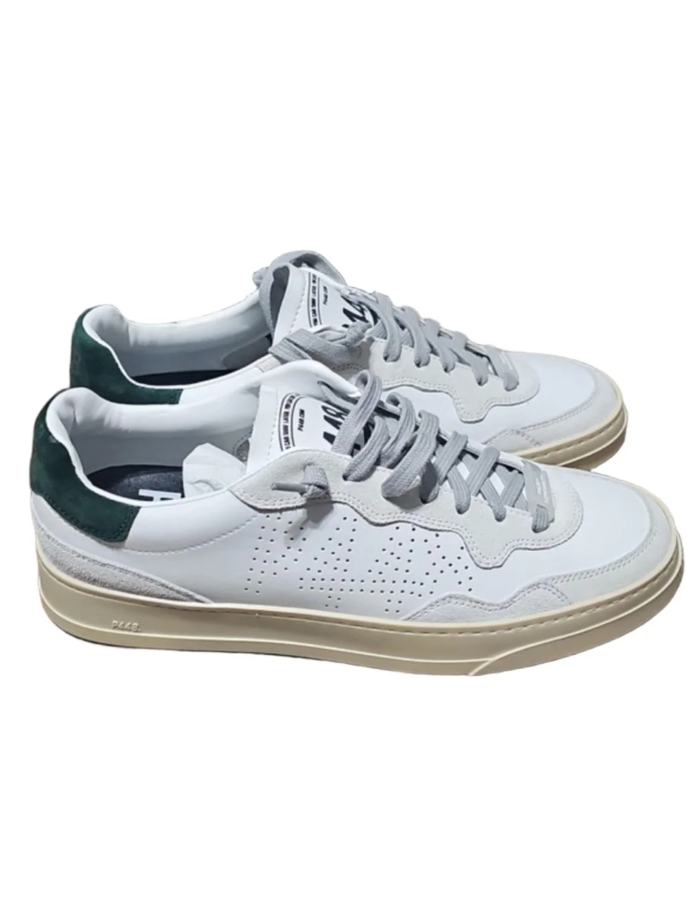 P448 Bali Sneakers White Green Leather EU 38 US 7.5